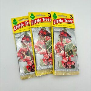 Little Trees Car Air Fresheners Winterberry Holiday Fragrance 3-Pack (x3) NEW